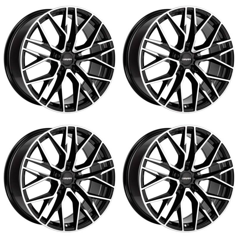 4x Carmani Felgen Alufelgen 20 Ludwig 7,5x17 ET45 5x108 black polish kompatibel mit Ford C-Max Focus Galaxy S-Max Kuga Mondeo Puma Transit Tourneo von Carmani