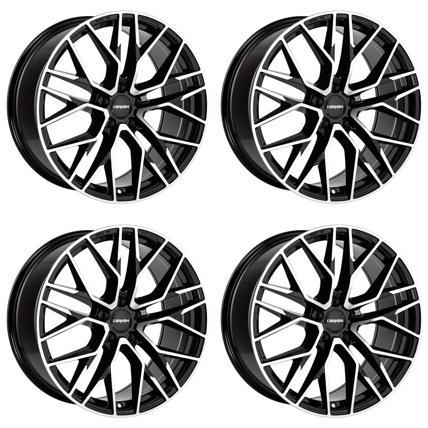 4x Carmani Felgen Alufelgen 20 Ludwig 7,5x17 ET48 5x114,3 black polish kompatibel mit Mazda 3 5 6 CX-3 CX-5 CX-7 MX-5 RX-8 von Carmani