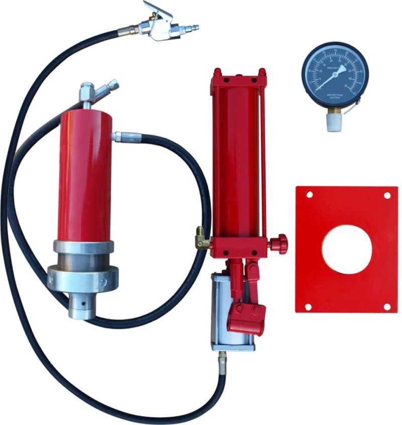 Carmax Werkstattpresse Satz 30T Hydraulikpumpe Druckluft Hydraulikzylinder Manometer Montageplatte von Carmax