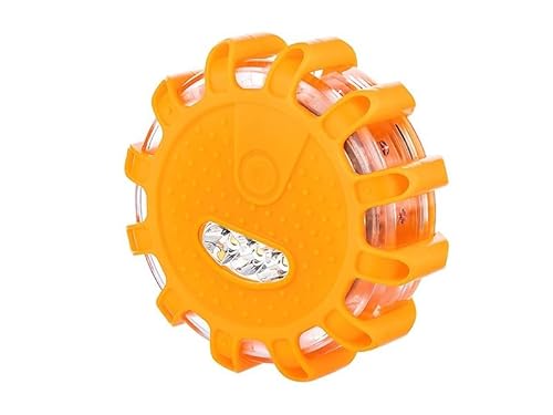 Carmotion Warnblinkleuchte LED - 9 Betriebsarten 12 LED + 3 LED - Magnetisch und Hakenmontiert LED Warnblinkleuchte - Batterien 3X AAA - Orange Lampe Warnblinkleuchte von Carmotion