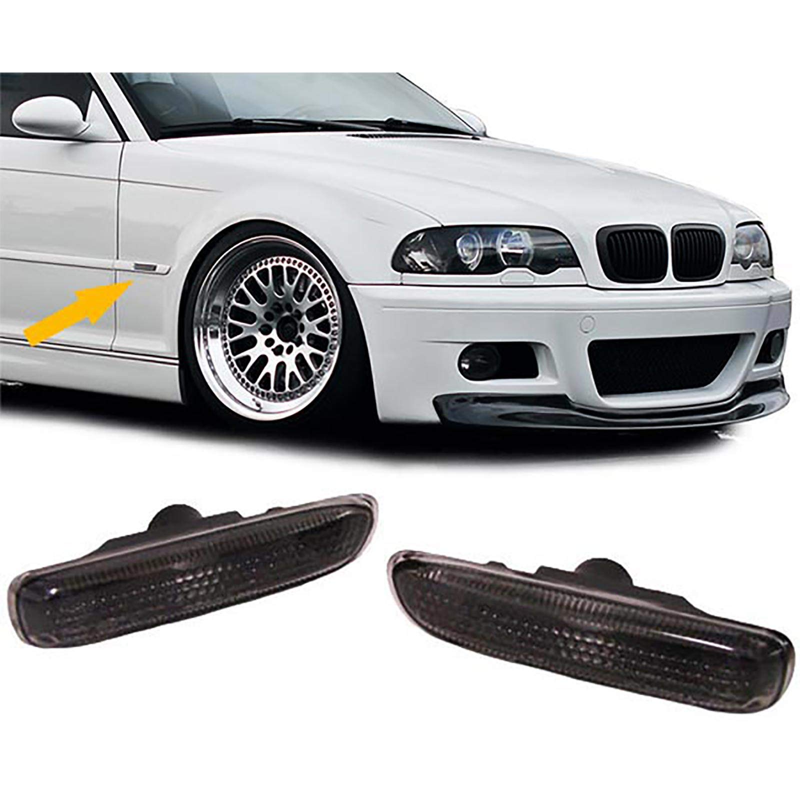 Seitenblinker schwarz Paar passend für BMW 3ER E46 Coupe Cabrio Limo Touring von Carparts-Online