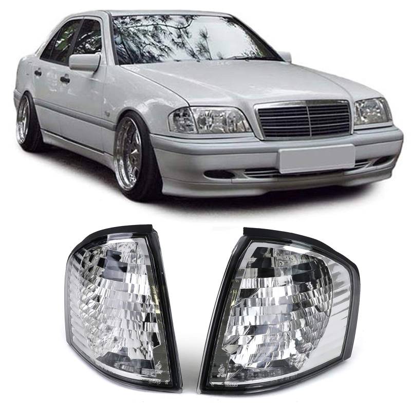 Klarglas Blinker Chrom passend für Mercedes W202 C Klasse 93-00 von Carparts-Online