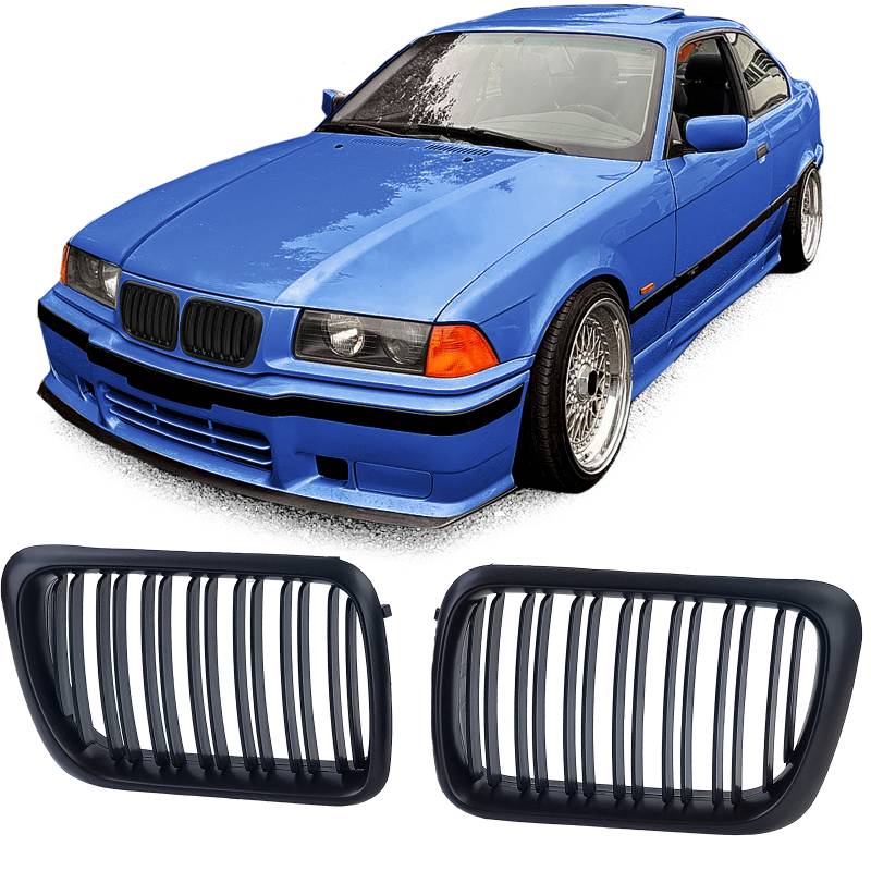 Sport Kühlergrill Performance SCHWARZ Doppelsteg passend für BMW 3er E36 ab 1996-1999 von Carparts-Online GmbH