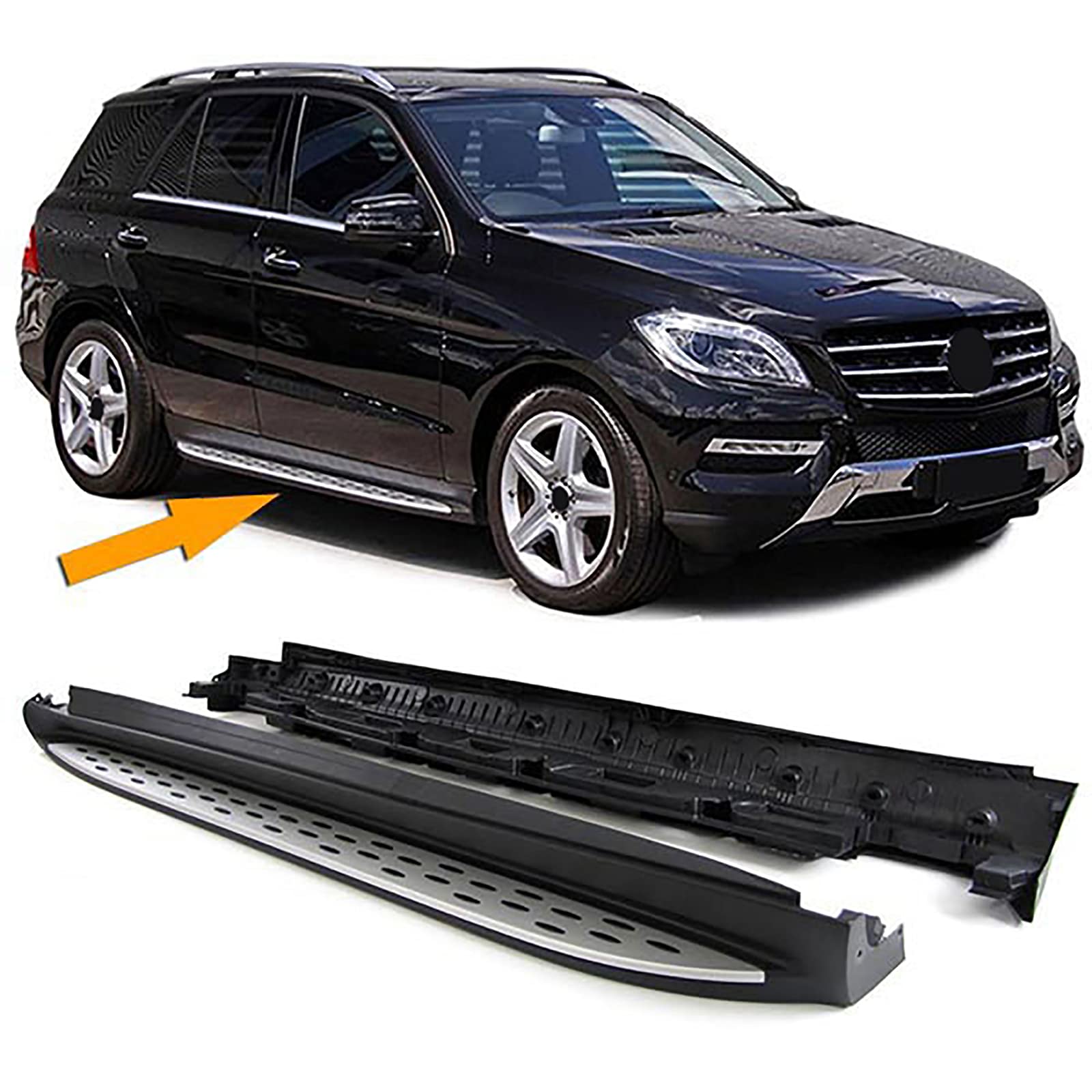 Alu Trittbretter Flankenschutz OE Style mit ABE für Mercedes ML W166 ab 11 von Carparts-Online