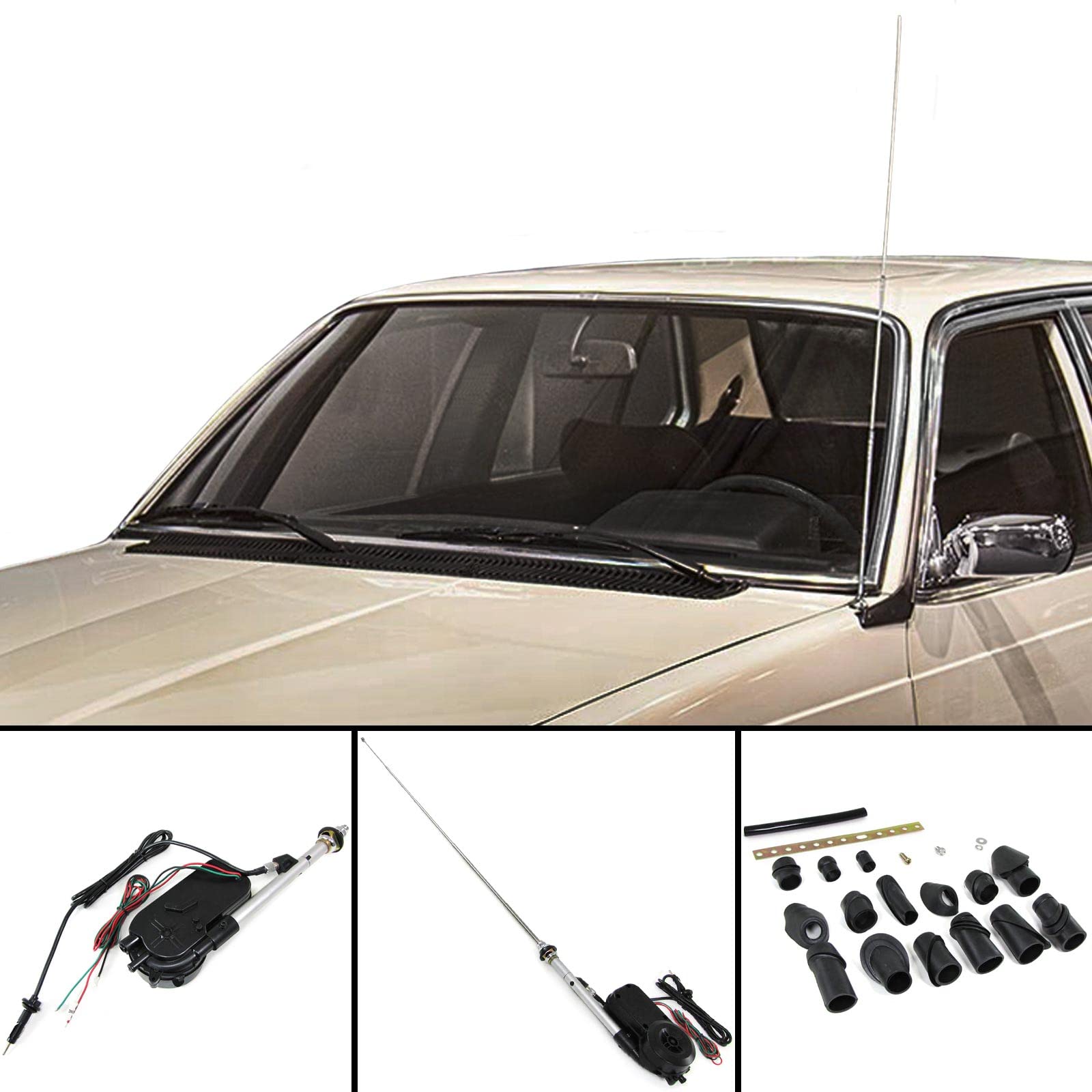 Automatische elektrische Antenne ausfahrbar Chrom für PKW KFZ universal 12V von Carparts-Online