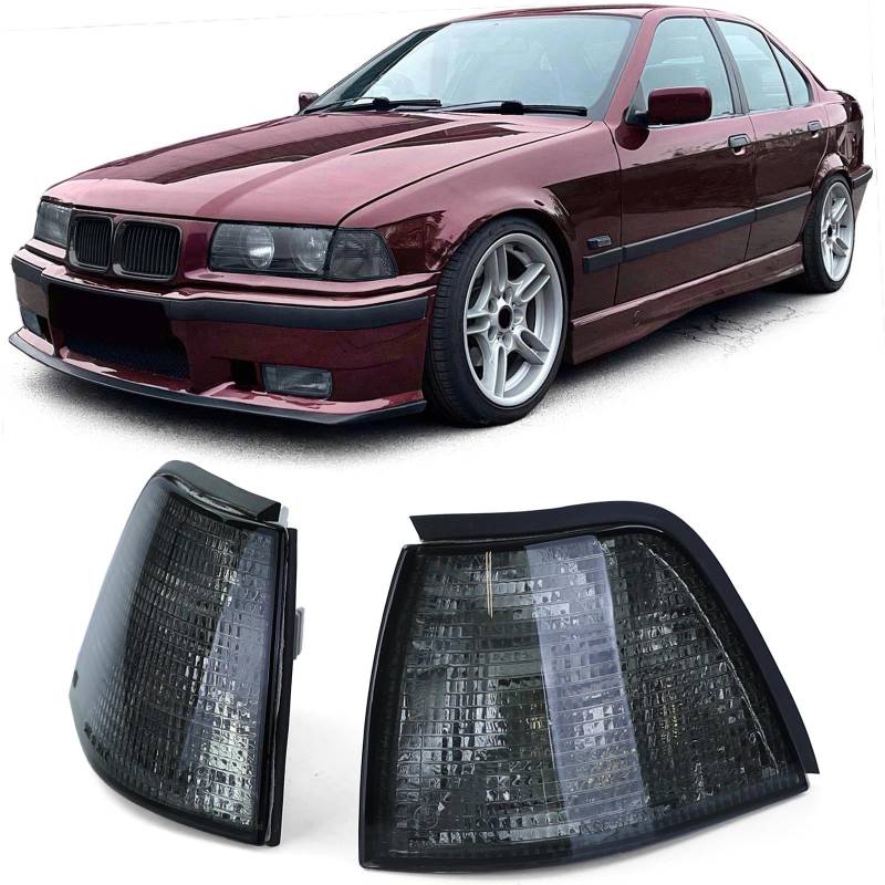 Blinker Schwarz Smoke Paar passt für 3er BMW E36 Limousine Touring Compact 90-98 von Carparts-Online