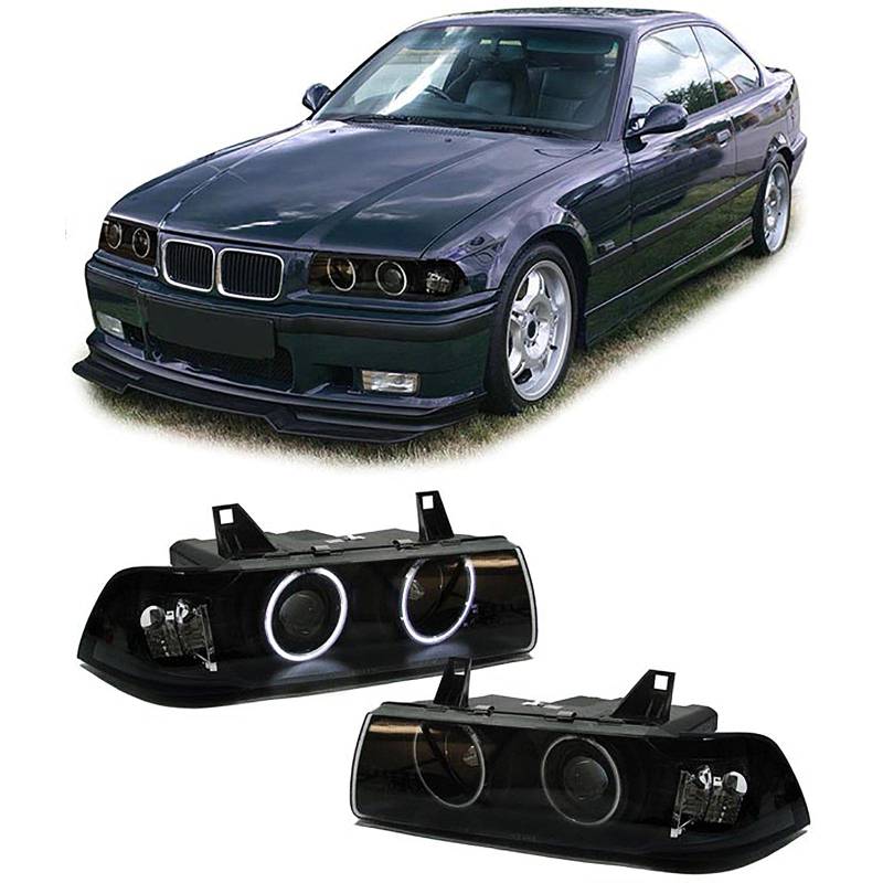 CCFL Angel Eyes Scheinwerfer schwarz für BMW 3ER E36 Coupe Cabrio von Carparts-Online