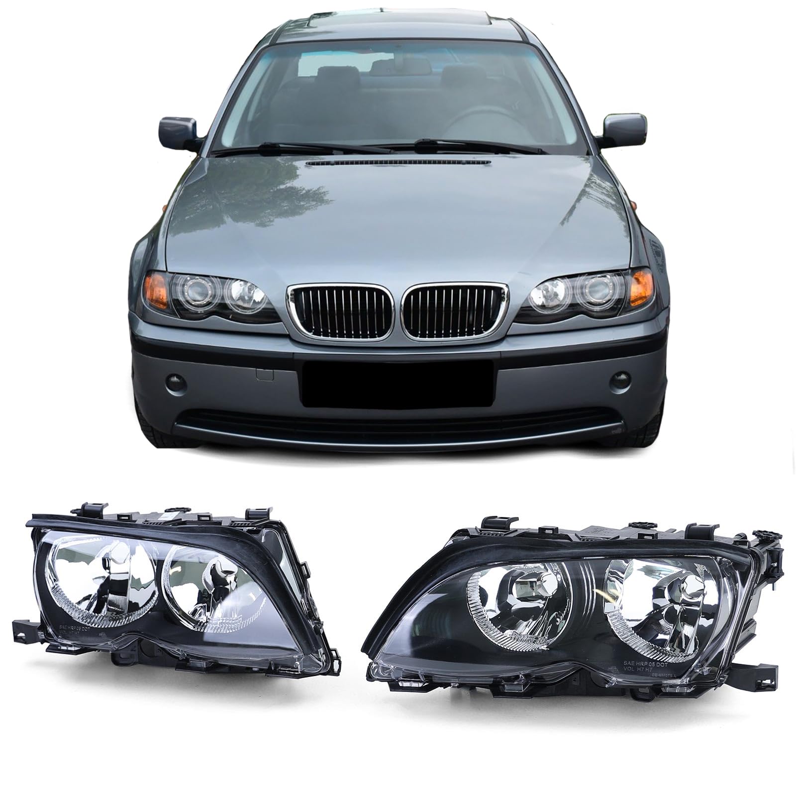 H7 Scheinwerfer Set inkl. Stellmotoren passt für 3er BMW E46 Limo Touring 01-05 von Carparts-Online