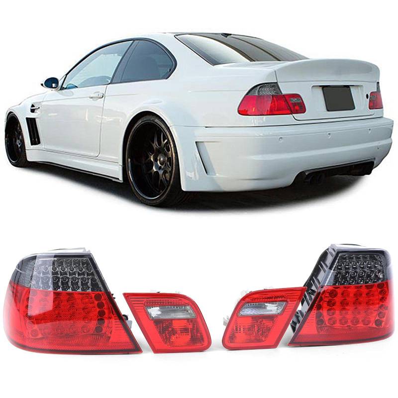 LED Rückleuchten Rot Schwarz Facelift Optik passend für BMW 3er E46 Coupe 99-03 von Carparts-Online