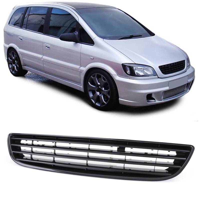 Sport Kühlergrill Grill ohne Emblem Schwarz für Opel Zafira A 99-05 von Carparts-Online