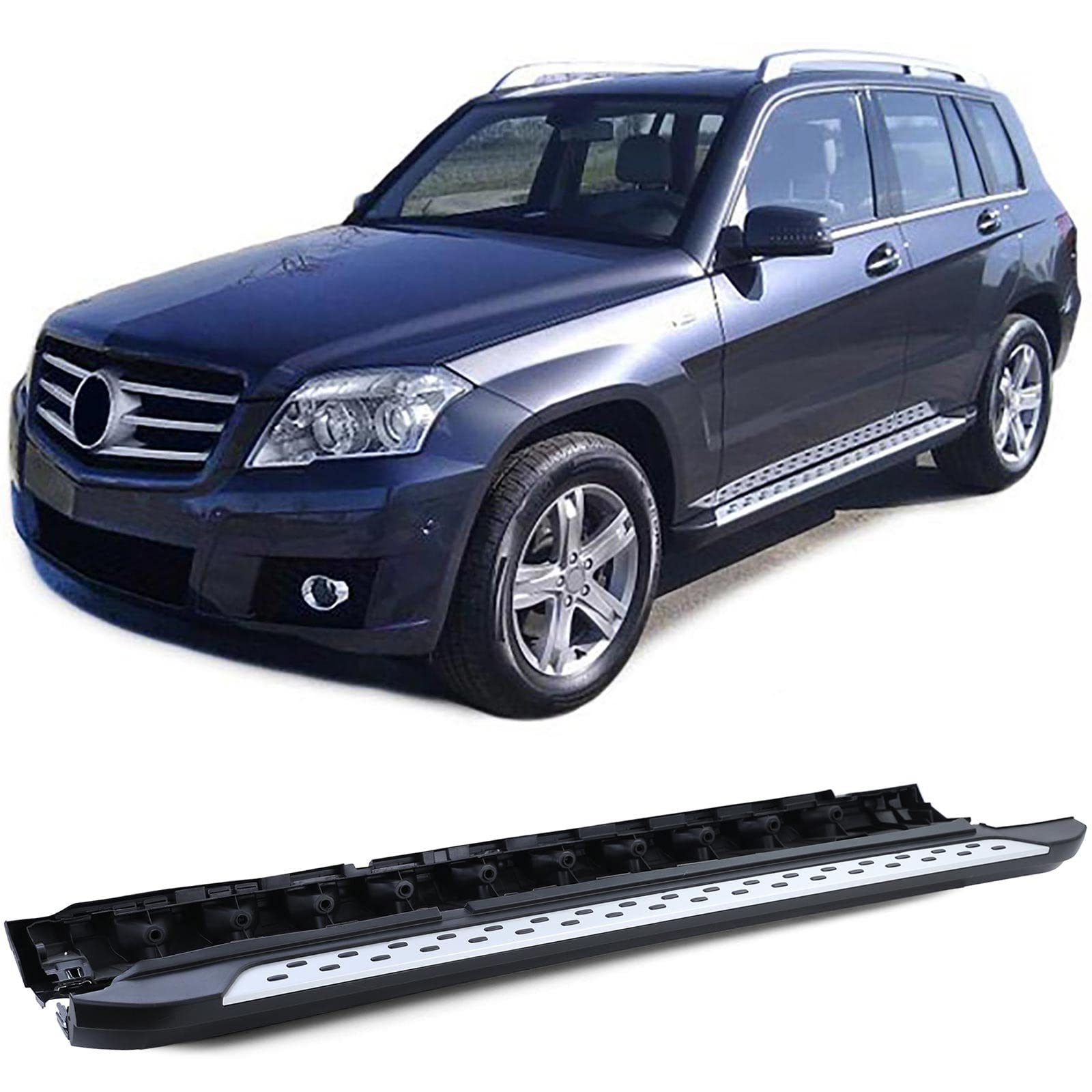 Carparts-Onlione Alu Trittbretter Flankenschutz rechts und Links mit ABE kompatibel mit Mercedes GLK X204 08-15 von Carparts-Online