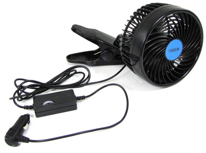 12 V Ventilator Lüfter für PKW Auto 15cm für Zigarettenanzünder mit Klemmfuss von Carparts-Online