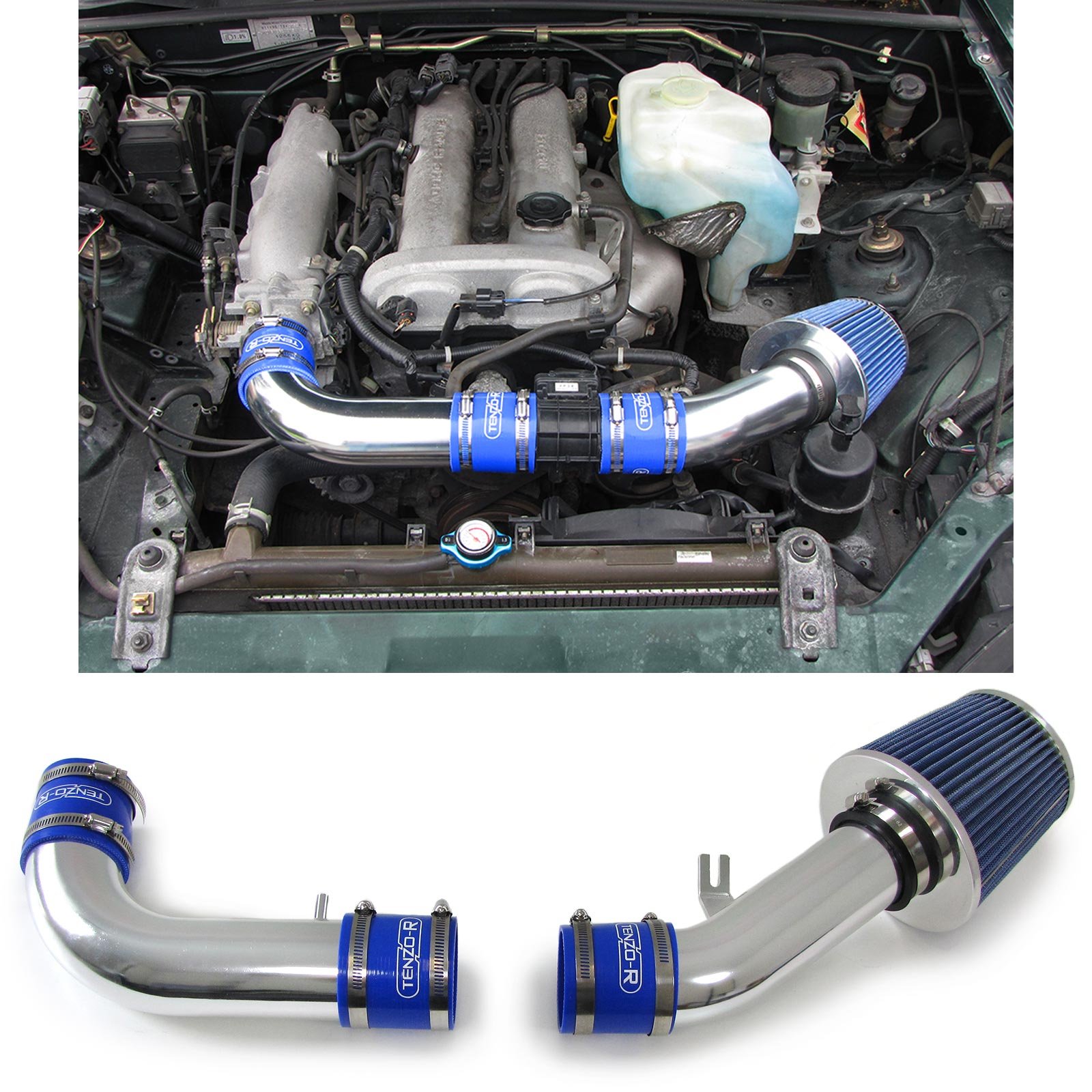 Air Intake Kit mit Sport Luftfilter Tenzo-R Blau für Mazda MX5 NB FL 98-05 von Carparts-Online