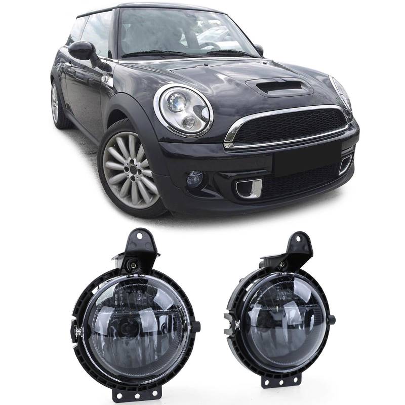 Carparts-Online Klarglas Nebelscheinwerfer Schwarz Smoke für Mini R55 R56 R57 R58 R59 06-13 von Carparts-Online