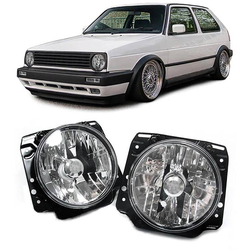 Carparts-Online Klarglas Scheinwerfer Chrom für VW Golf 2 83-92 von Carparts-Online