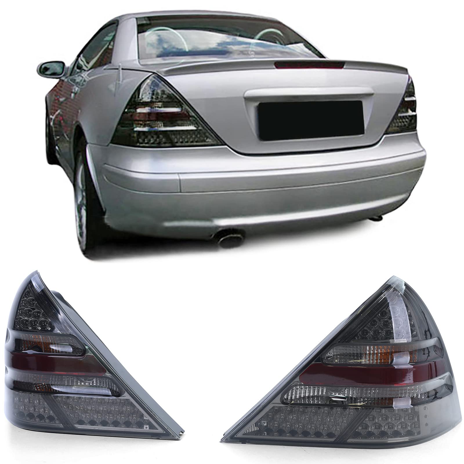 Carparts-Online LED Klarglas Rückleuchten Schwarz Smoke für Mercedes SLK R170 96-04 von Carparts-Online