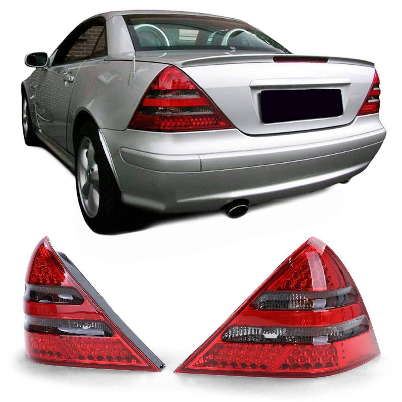 Carparts-Online LED Rückleuchten Rot Schwarz Paar für Mercedes SLK R170 96-04 von Carparts-Online