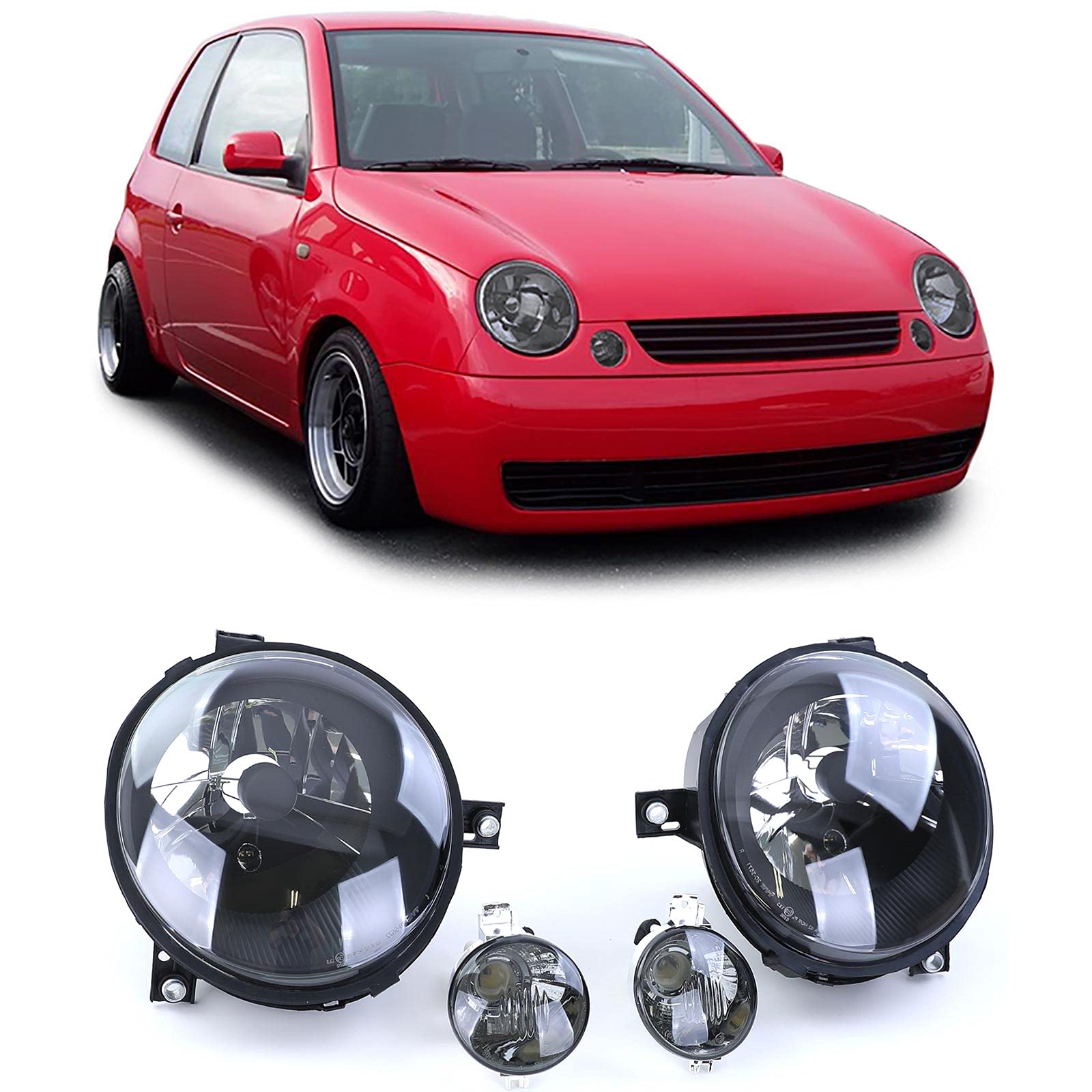 Carparts-Online Schwarze Klarglas Scheinwerfer + Blinker für VW Lupo 98-05 von Carparts-Online