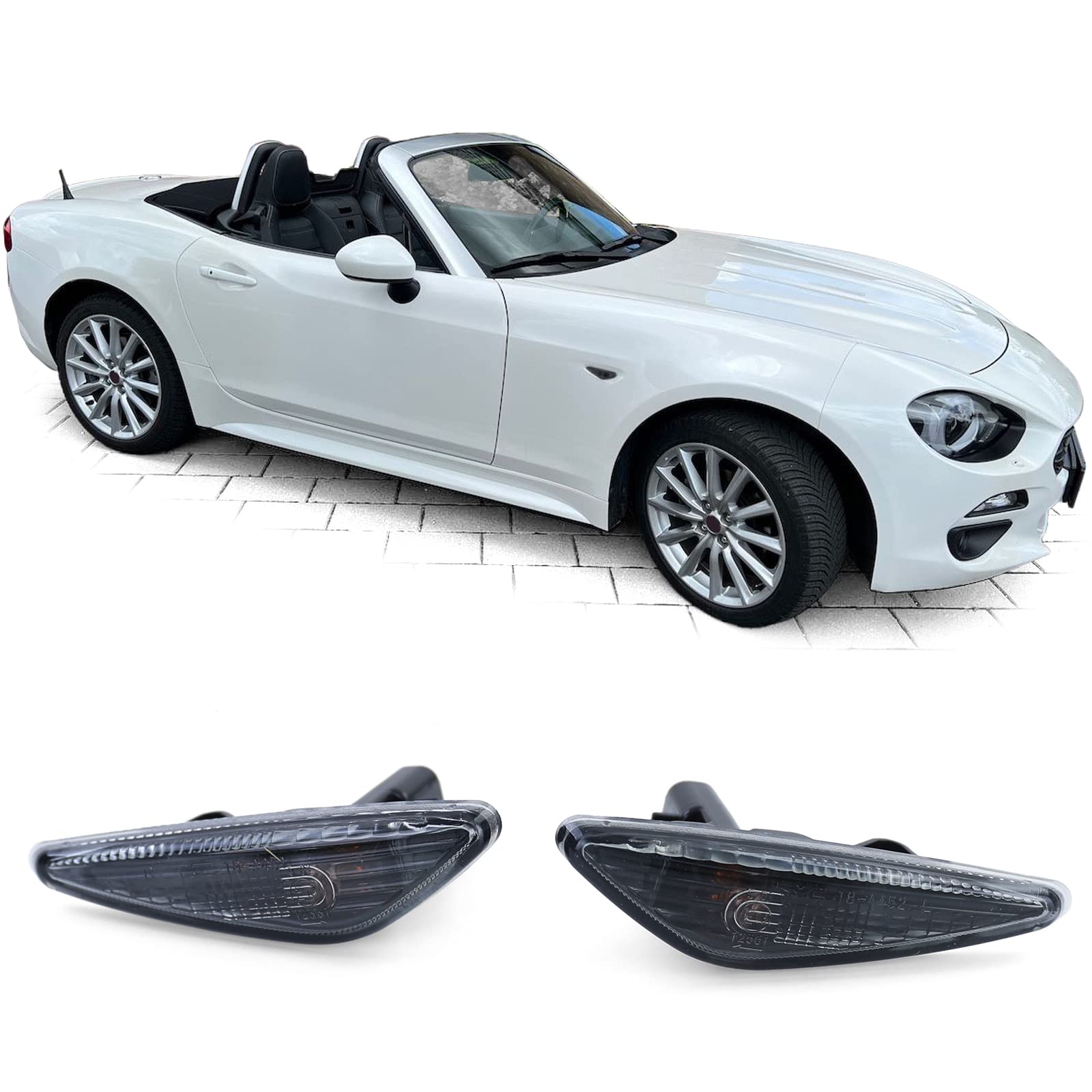 Seitenblinker Schwarz Smoke für Fiat 124 Spider 16-20 von Carparts-Online