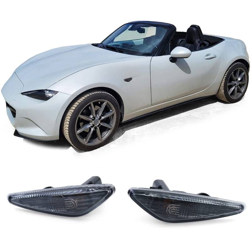 Carparts-Online Seitenblinker Schwarz Smoke für Mazda 5 CW 10-13 6 GH 07-13 MX5 ND RX8 von Carparts-Online