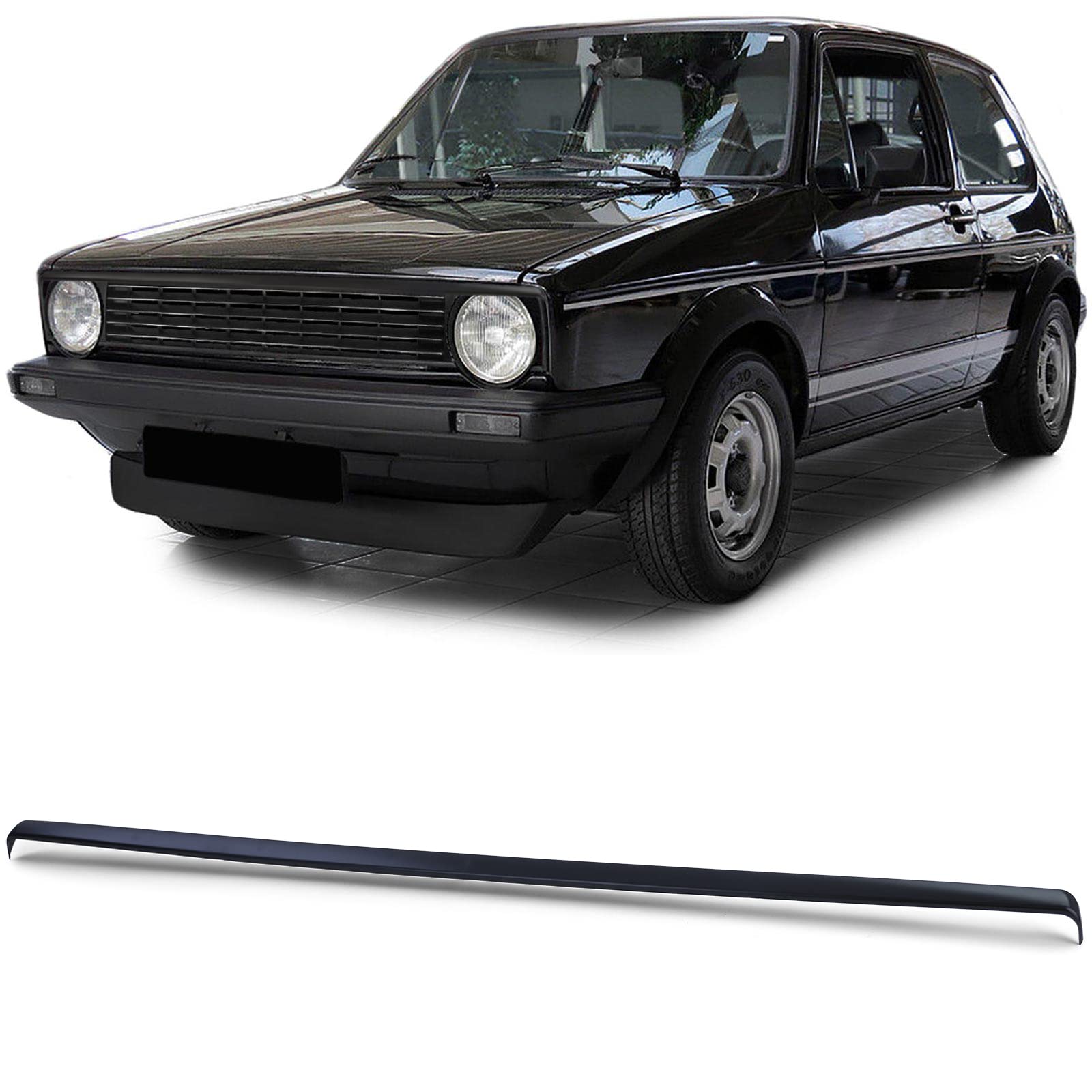 Grillspoiler Scheinwerferleiste Schwarz für VW Golf 1 Cabrio 74-89 Caddy 82-92 von Carparts-Online