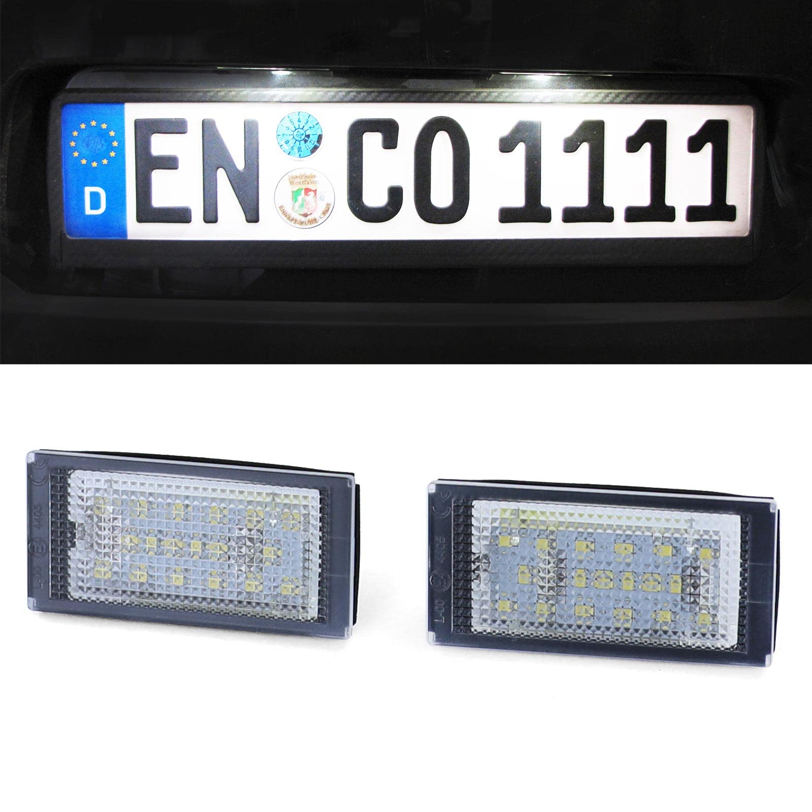 LED Kennzeichenbeleuchtung weiß 6000K für 3er BMW E46 Coupe 98-03 von Carparts-Online