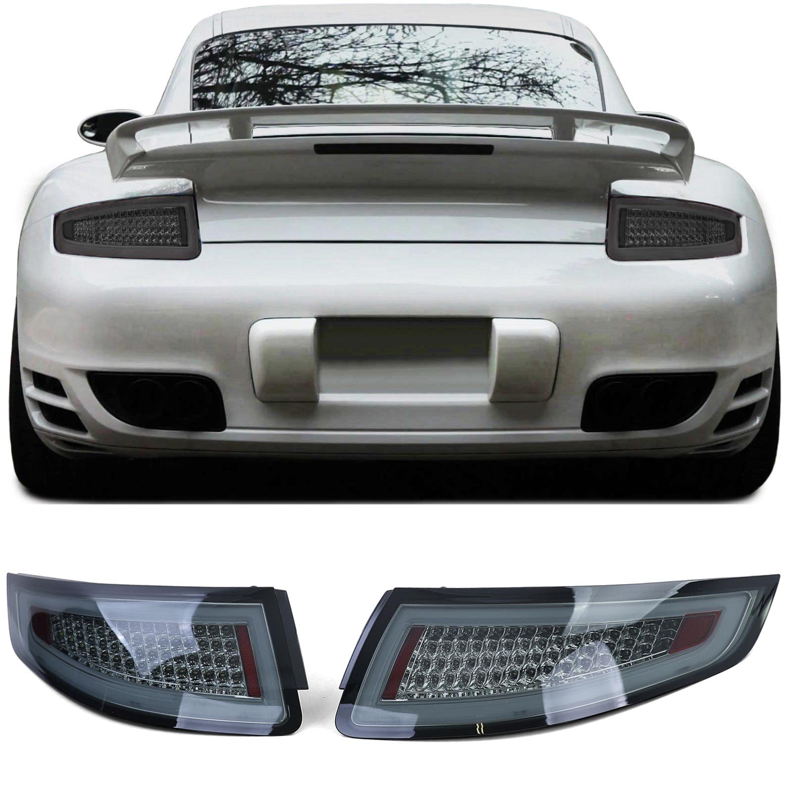 LED Lightbar Rückleuchten Schwarz Smoke für Porsche 911 997 Coupe Cabrio 04-08 von Carparts-Online