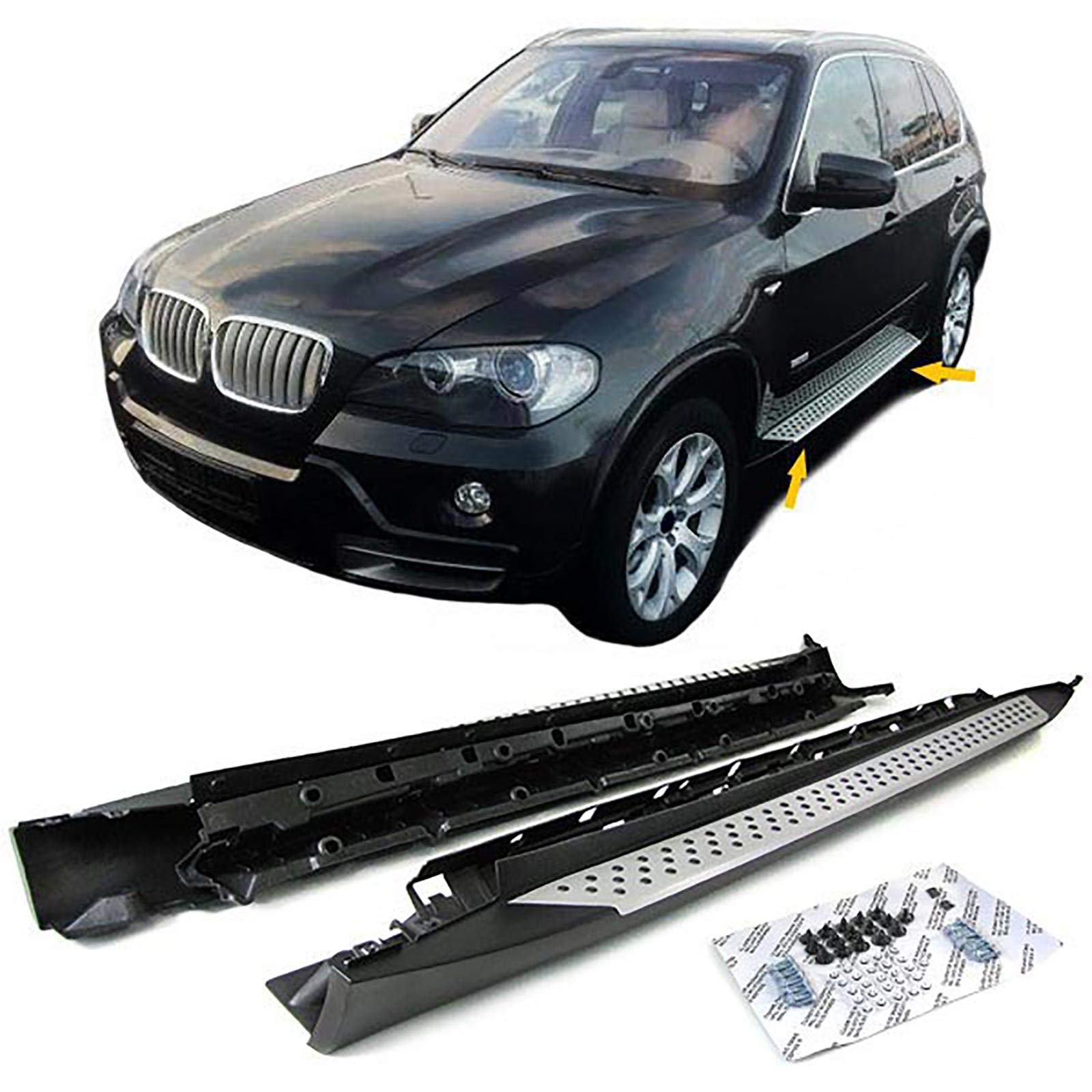 Alu Trittbretter Flankenschutz OE Style mit ABE passend für BMW X5 E70 06-13 von Carparts-Online