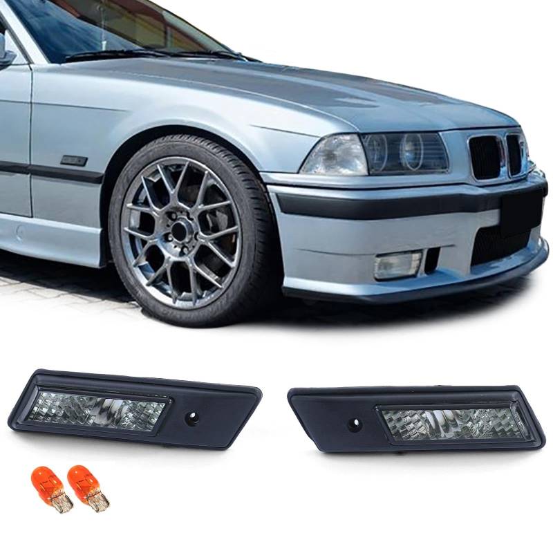 Seitenblinker Schwarz Smoke passt für BMW 3er E36 Vorfacelift 90-96 E34 88-95 von Tenzo-R