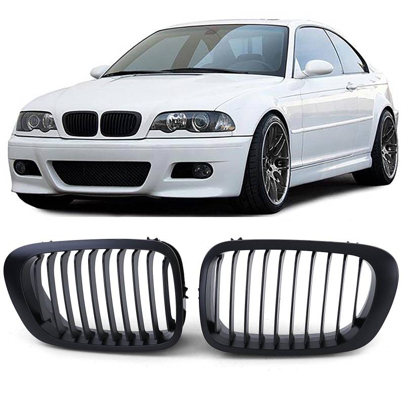 Sport Kühlergrill Performance Schwarz passend für BMW 3er E46 Coupe Cabrio 99-03 von Carparts-Online