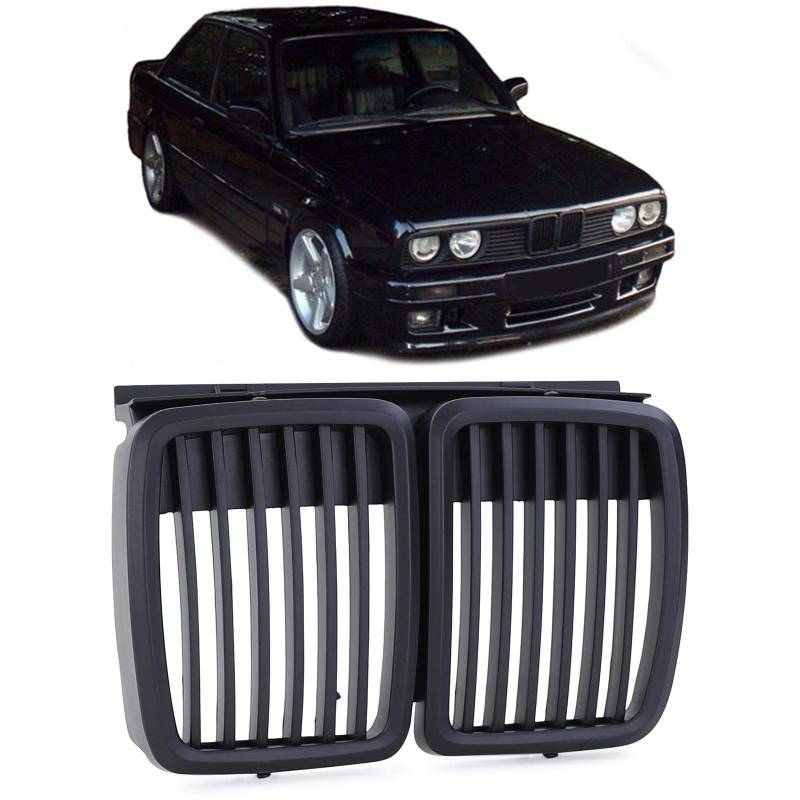 Sport Kühlergrill Performance Schwarz Matt passend für BMW 3er E30 82-94 von Carparts-Online