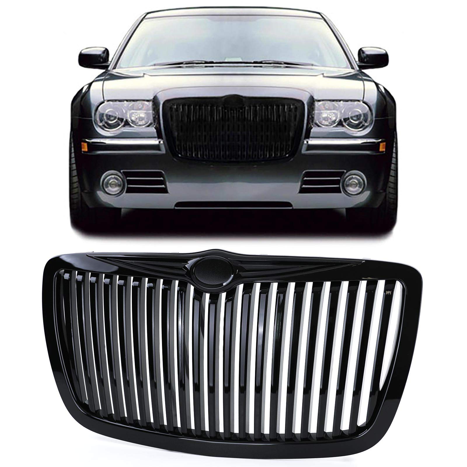 Sport Kühlergrill Schwarz glanz RR Look für Chrysler 300C 04-11 von Carparts-Online