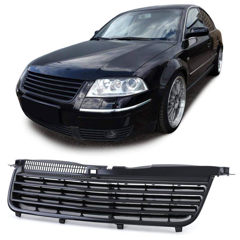 Sport Kühlergrill ohne Emblem Schwarz für VW Passat 3BG Limousine Variant 00-05 von Tenzo-R