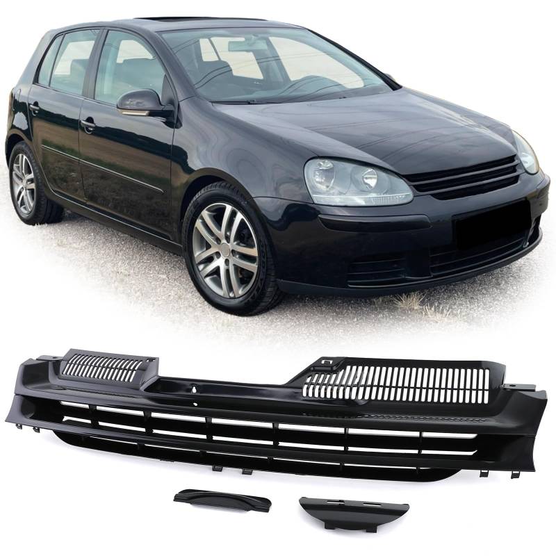 Sport Kühlergrill ohne Emblem Schwarz passend für VW Golf 5 03-09 nicht GTI von Carparts-Online