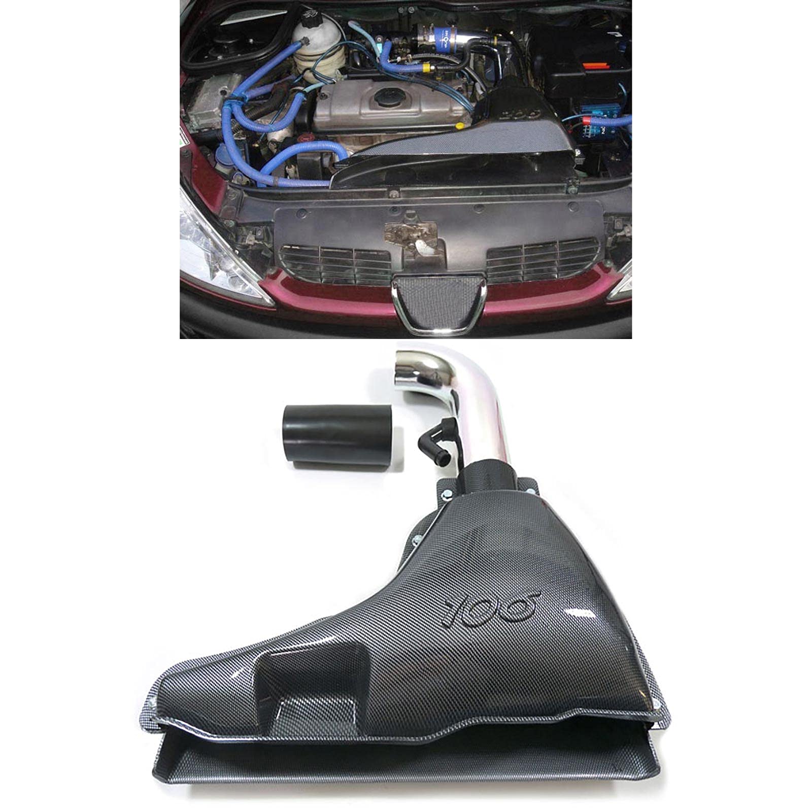 Sport Luftfilter Airbox Carbon Look für Peugeot 106 91-03 von Carparts-Online