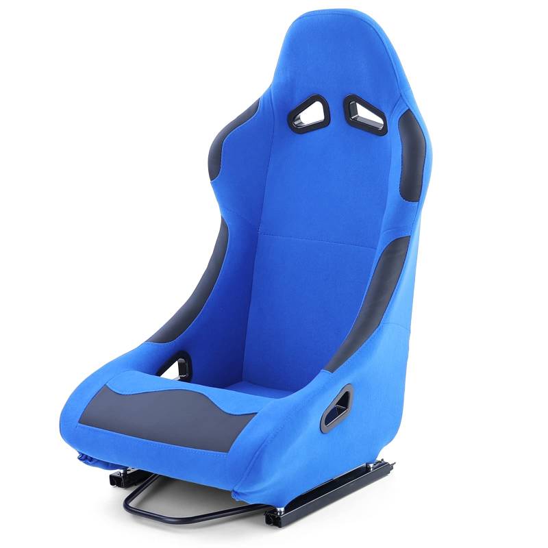 Sportsitz Schalensitz Race1 mit Laufschienen Stoff Blau von Carparts-Online