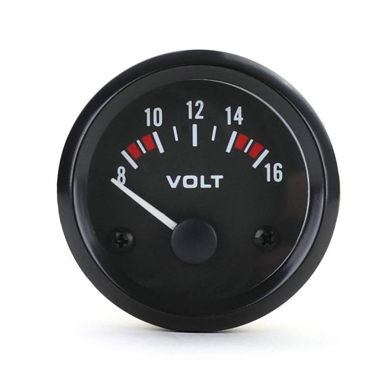 Voltmeter Zusatz Instrument 52mm Youngtimer Klassik Schwarz von Carparts-Online