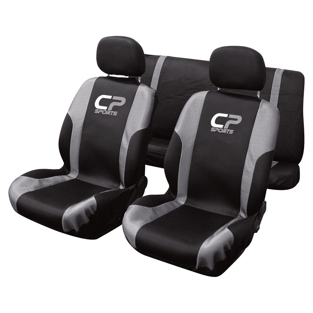 Carpoint 0310240 Schonbezug Set 9-teilig 'CP Sports' Airbag, silber / grau von Carpoint