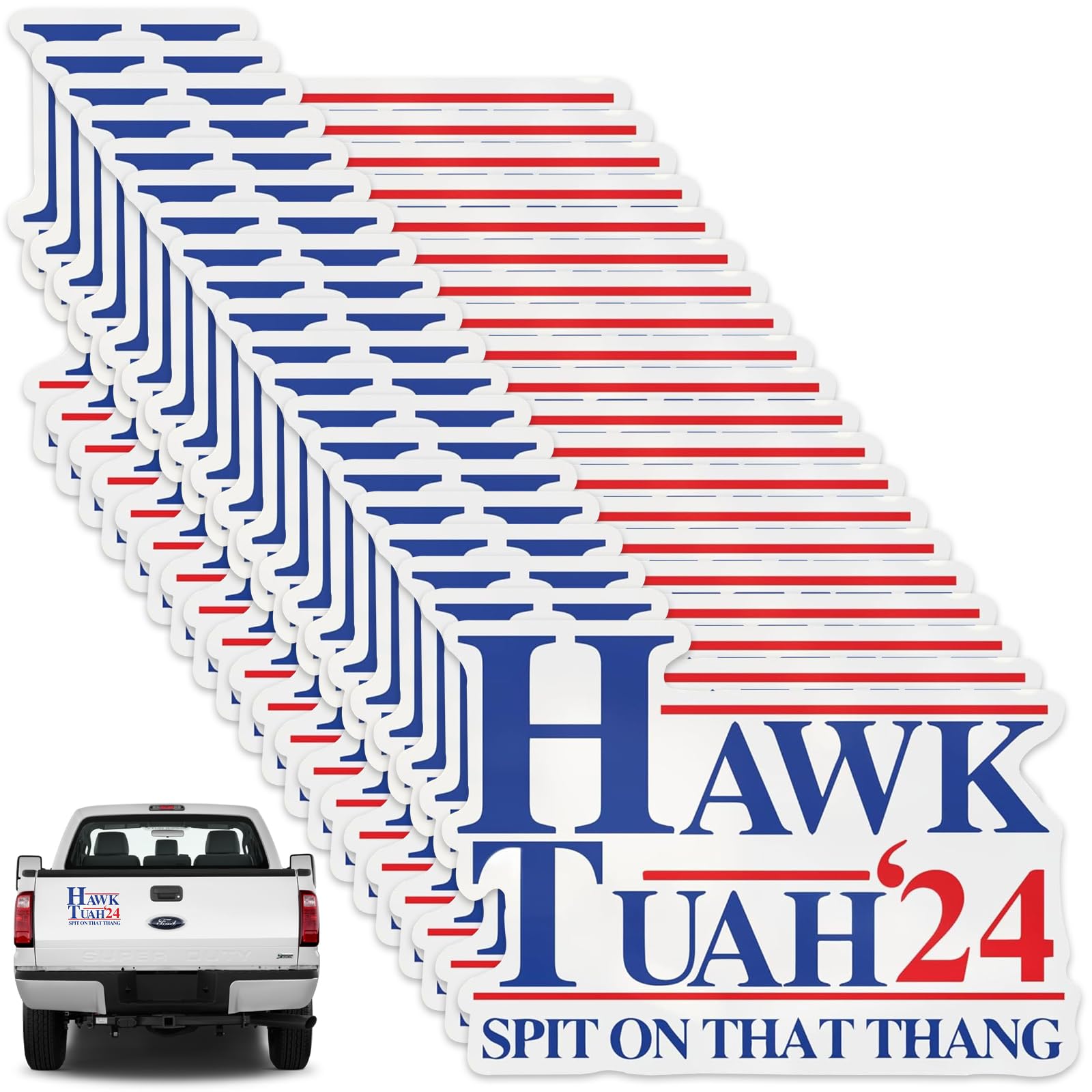 Carreneu 20Pcs Hawk Tuah Aufkleber Hawk Tuah Sticker Spit on That Thing Lustige Autoaufkleber Wasserdicht Lustige Autoaufkleber für Autofenster Auto-Stoßstange Laptop Helm Gag Geschenk Geschenkidee von Carreneu