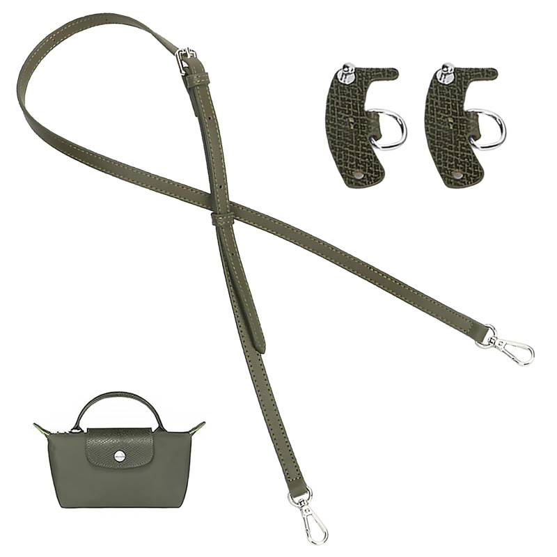 Kompatibel mit Longchamp Schultergurt Schulterriemen Leder Kompatibel mit Longchamp Schulterriemen Le Pliage Mini Strap Le Pliage Schulterriemen Kompatibel mit Longchamp Mini mit 1 Paar Lederschnalle von Carreneu