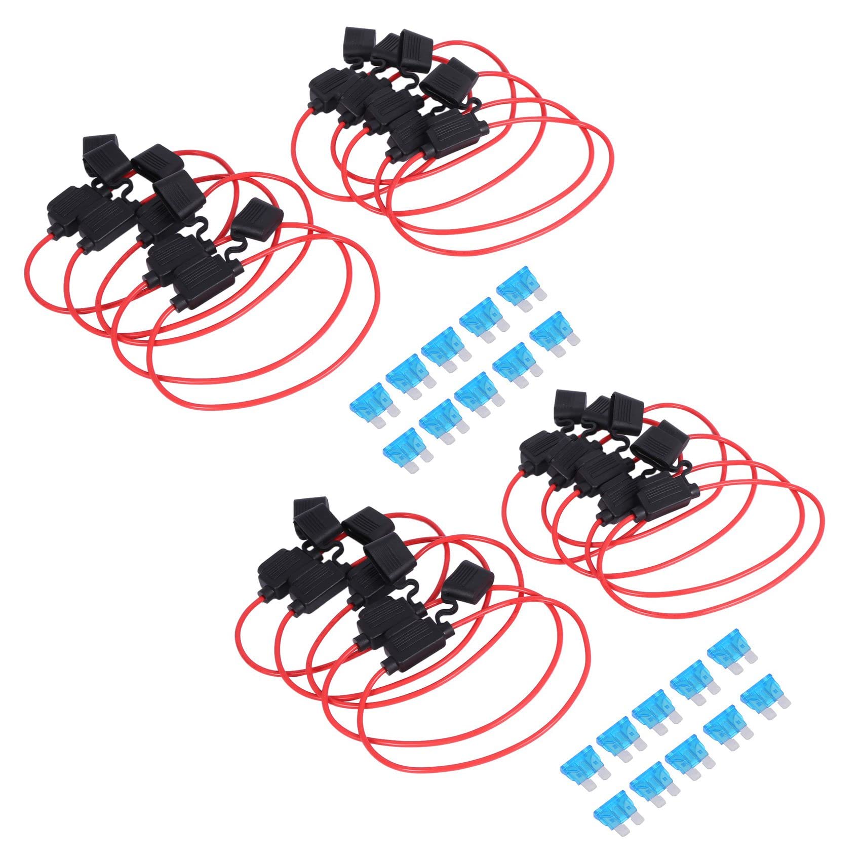 Carruuba 20 Pack Sicherung Tap Adapter 16 Gauge 20Amp Klinge Wasserdichter Mit 20 Stücke 15 Amp Standard Sicherungen von Carruuba