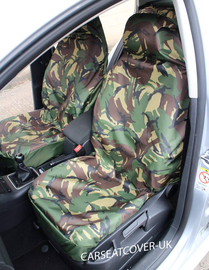 Carseatcover-UK Autositzbezüge, wasserdicht, Camouflage, 2 x Vordersitzbezüge, Grün von Carseatcover-UK