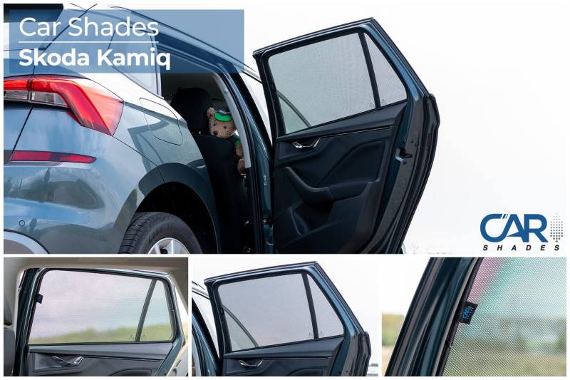 Satz Car Shades (Hintertüren) kompatibel mit Skoda Kamiq 2019- (2-teilig), Schwarz von CAR SHADES