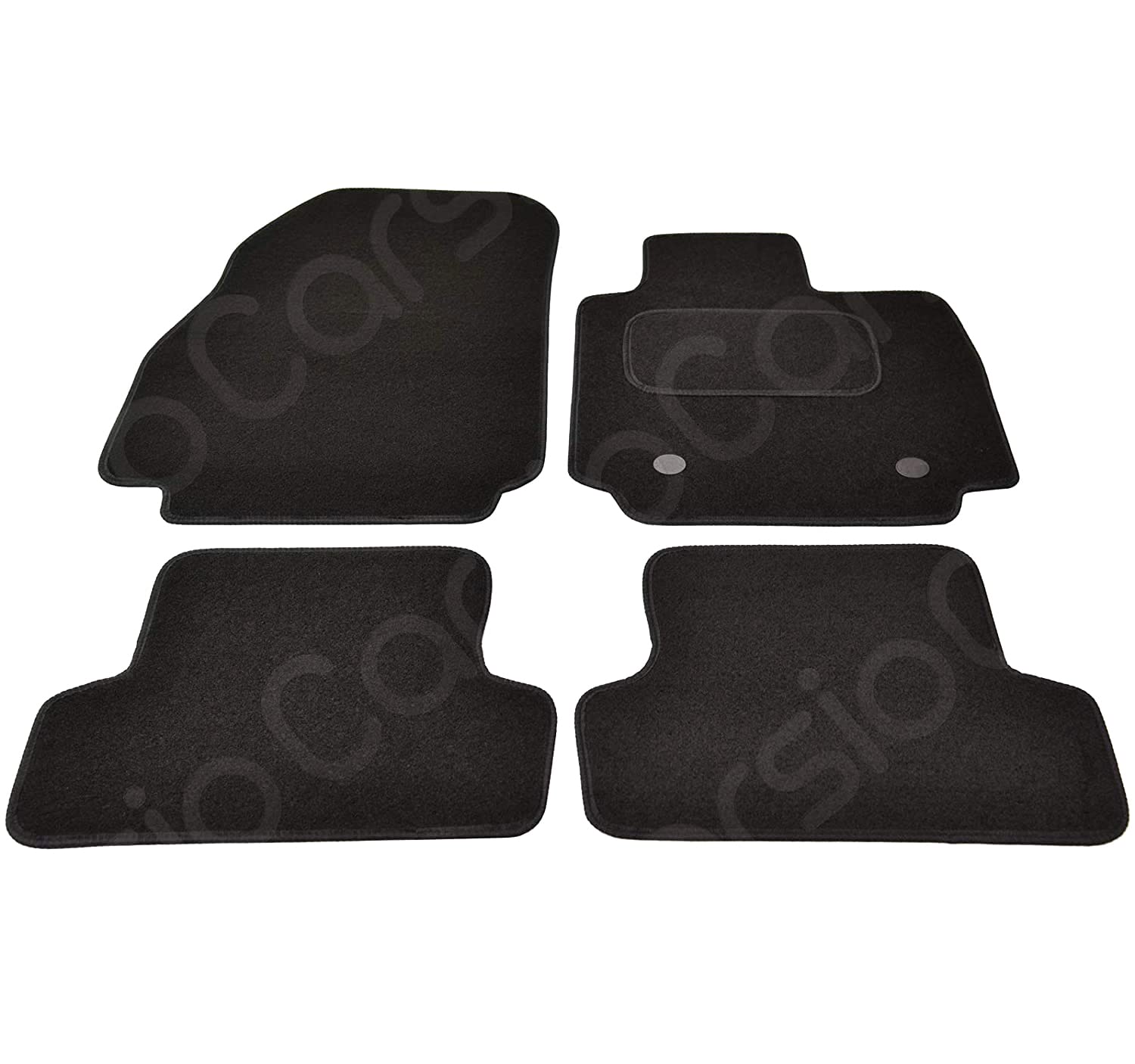 Carsio Automatten für Clio MK5 ab 2013, maßgeschneidert, Schwarz, 4-teiliges Set mit 2 Clips von Carsio