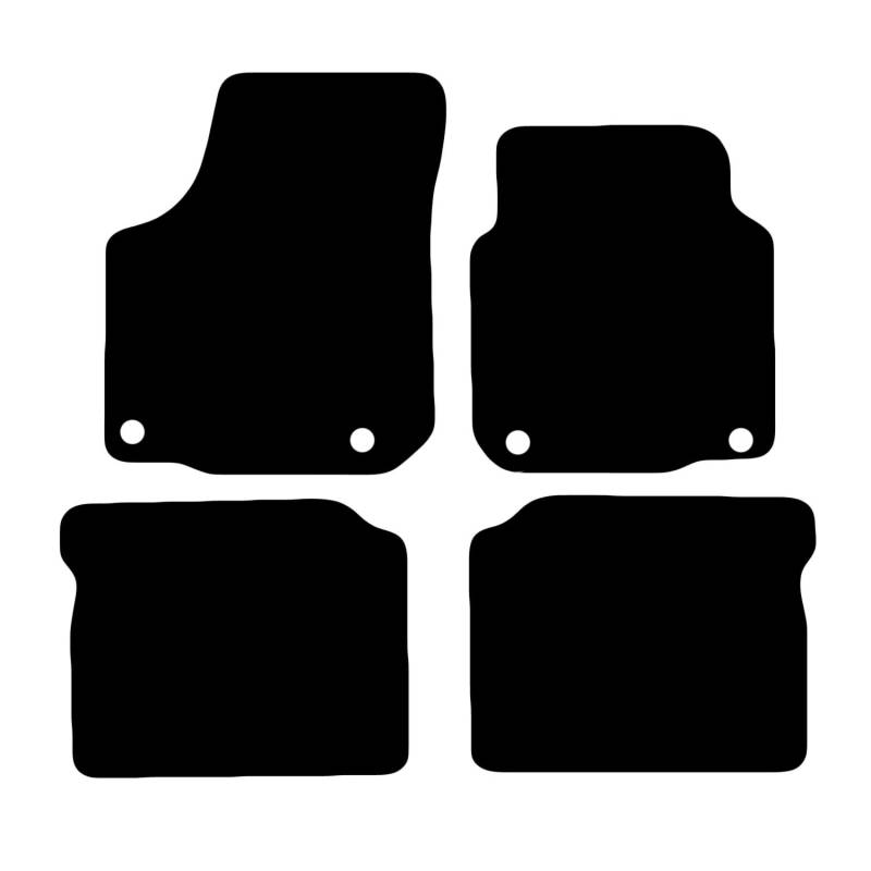 Carsio Fußmatten für Seat Leon MK1 2002-2005, passgenau, Schwarz, 4-teiliges Set mit 4 ovalen Clips von Carsio