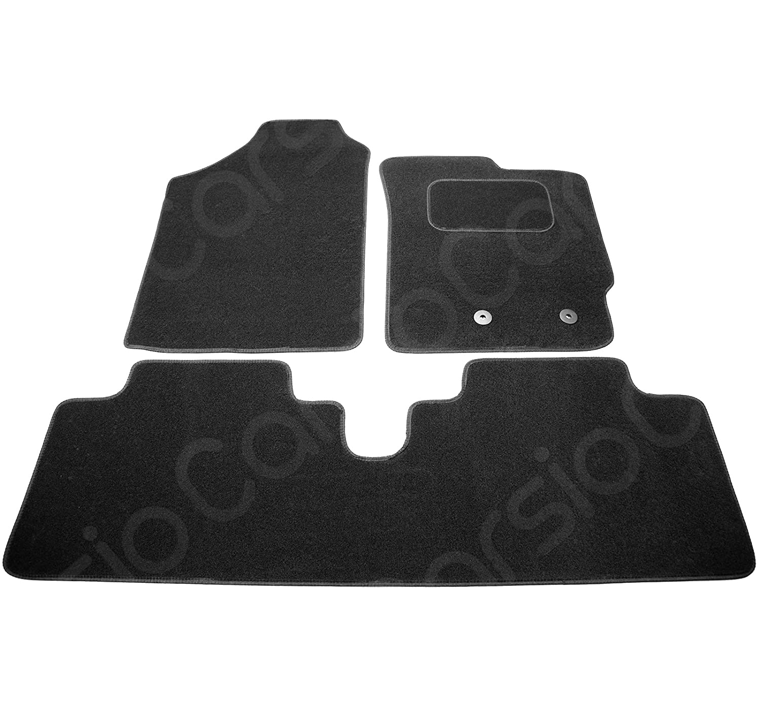 Carsio Maßgeschneiderte Schwarze Teppich-Fußmatten für Yaris 2006 bis 2011, 4-teiliges Set mit 2 Clips von Carsio