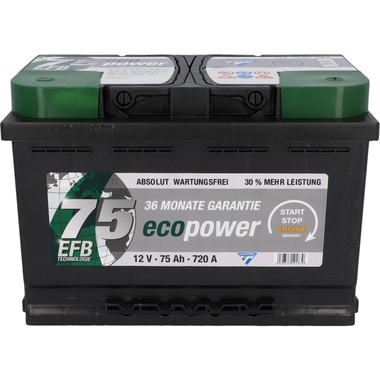 Cartec EcoPower Batterie EFB Parent (75 Ah, 720 A) von Cartec