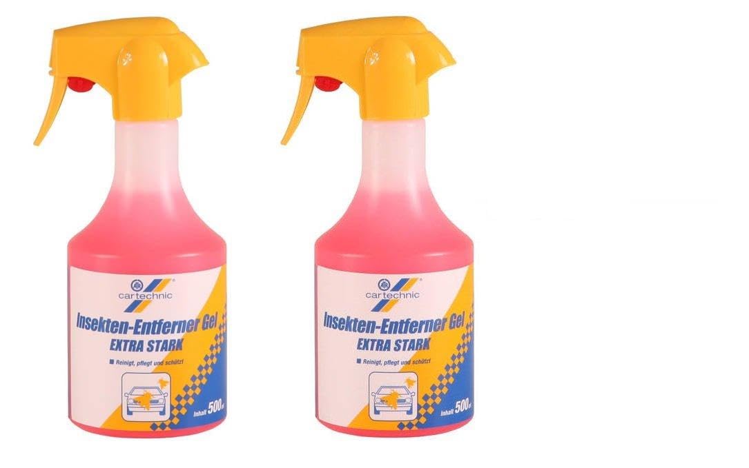 PRAKTISCHES SET 2 x 500 ml CARTECHNIC EXTRA STARKER Insektenreiniger Insekten Reiniger Insektenentferner Scheibenreiniger Lackreiniger GEL von Cartechnic