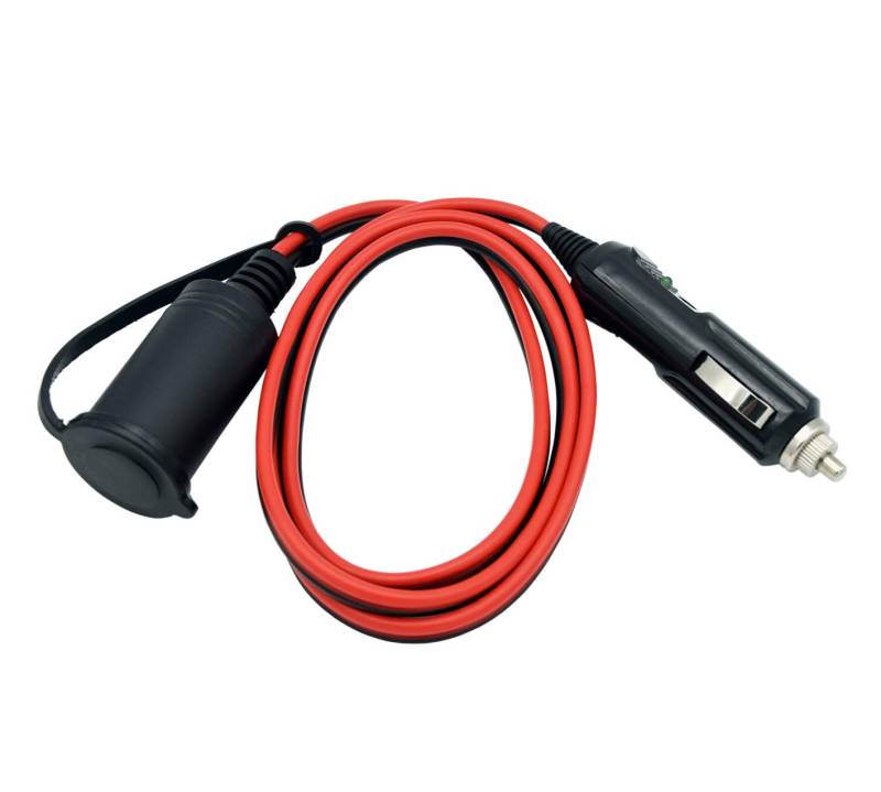 Carviya 1 Meter 16AWG Heavy Duty Reines Kupfer Auto Zigarettenanzünder Auto Power Verlängerungskabel Buchse 12 V / 24 V Für Auto Reifenfüller Reiniger Männlich Weiblich Buchse Adapter (3.3ft) von CARVIYA