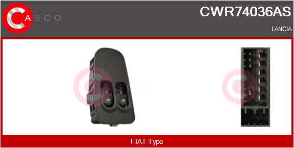 Schalter, Fensterheber vorne links Casco CWR74036AS von Casco